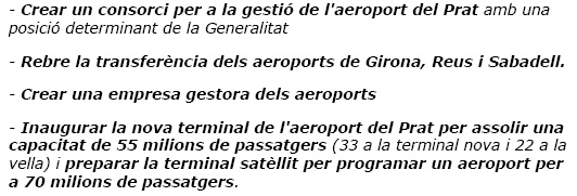 Programa del PSC sobre els aeroports catalans en les eleccions al Parlament de Catalunya de 2006